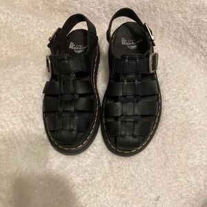 Dr. Martens Black Leather Fisherman Sandals